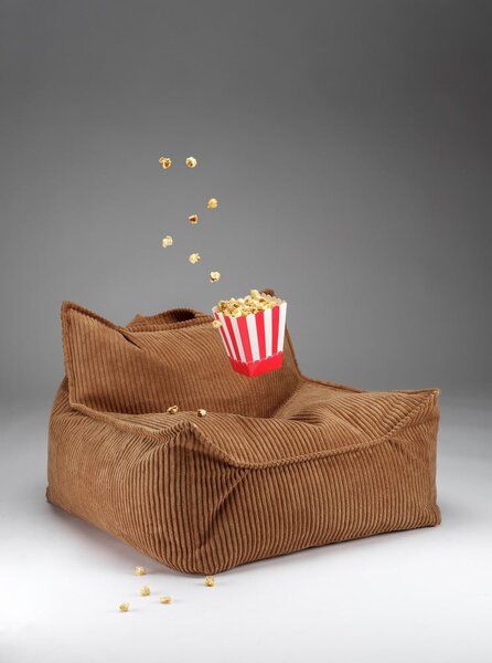 Кафяв детски пуф от рипсено кадифе Chair – Wigiwama