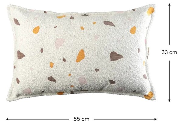 Кремава детска възглавница за диван от букле и шенила Terrazzo Bolster – Wigiwama
