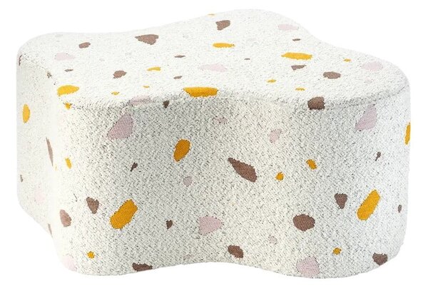 Бял детски пуф от букле и шенил Terrazzo Cloud – Wigiwama