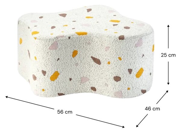 Бял детски пуф от букле и шенил Terrazzo Cloud – Wigiwama