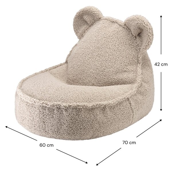 Светлокафяв детски пуф от букле Bear – Wigiwama
