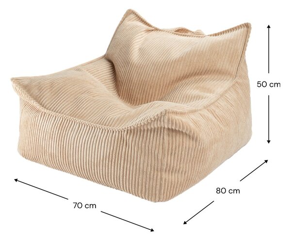 Светлокафяв детски пуф от рипсено кадифе Chair – Wigiwama