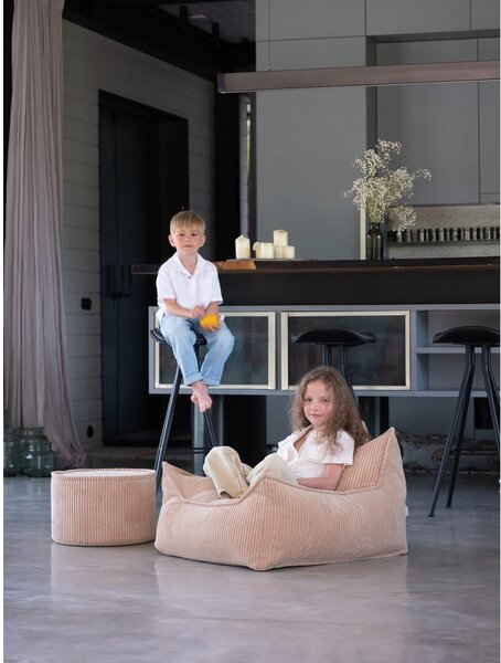 Светлокафяв детски пуф от рипсено кадифе Chair – Wigiwama