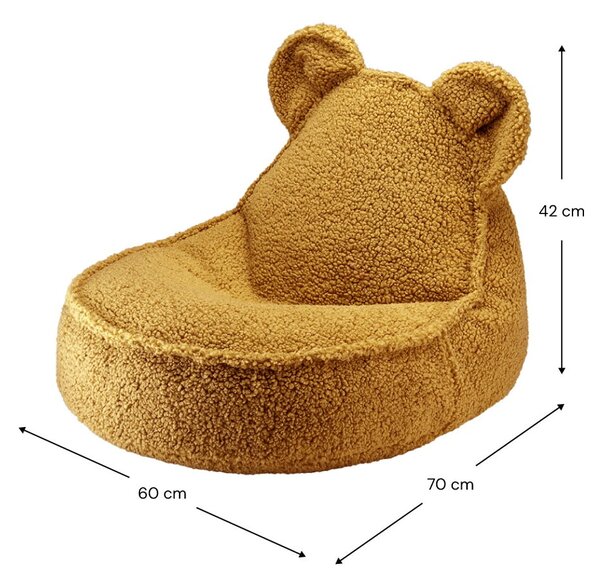 Кафяв детски пуф от букле Bear – Wigiwama