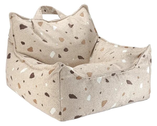 Светлокафяв детски пуф от букле и шенил Terrazzo Chair – Wigiwama