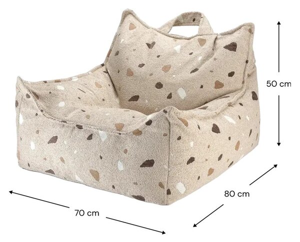 Светлокафяв детски пуф от букле и шенил Terrazzo Chair – Wigiwama