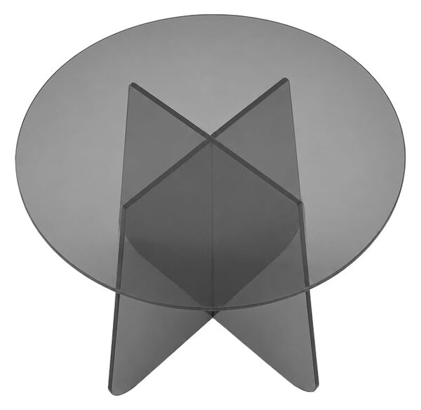 Странична маса cleary d, закалено антрацитно стъкло 8 мм, d50x45 см