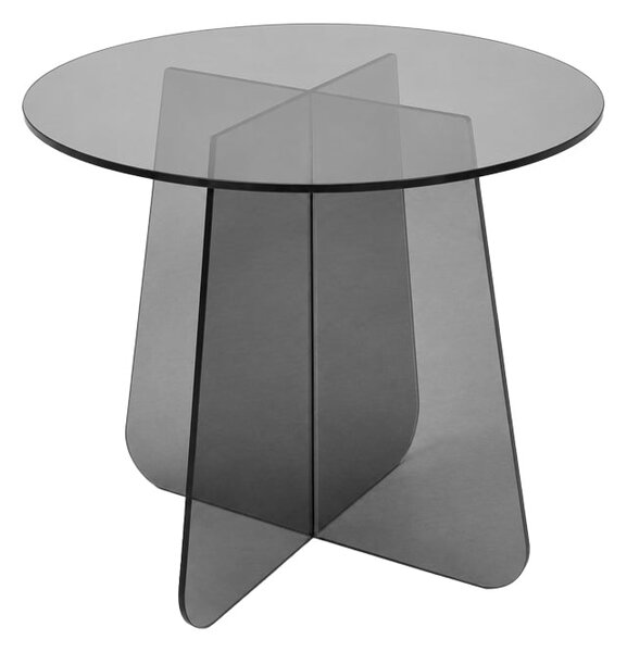 Странична маса cleary d, закалено антрацитно стъкло 8 мм, d50x45 см