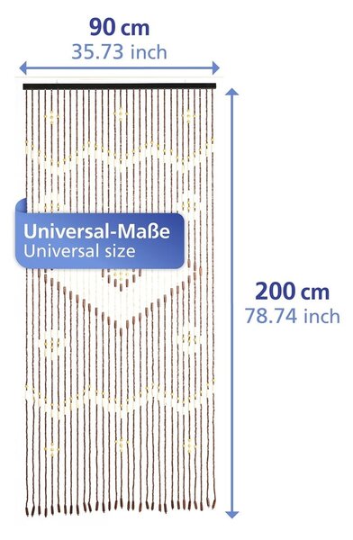 Бамбукова завеса за врата в естествен цвят 90x200 cm Rhombus – Maximex