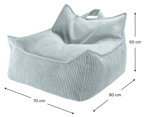 Детски пуф от рипсено кадифе в цвят мента Chair – Wigiwama