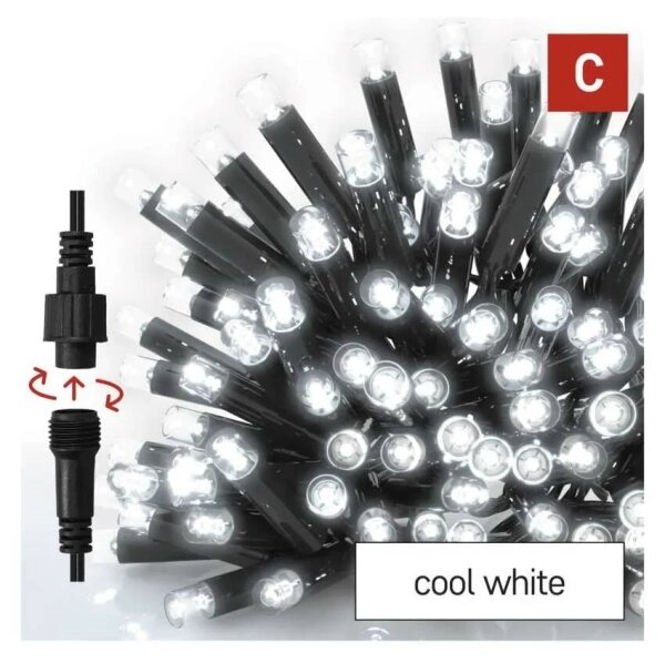LED Външна гирлянда 50xLED/3x0,4m IP44 студено бяло