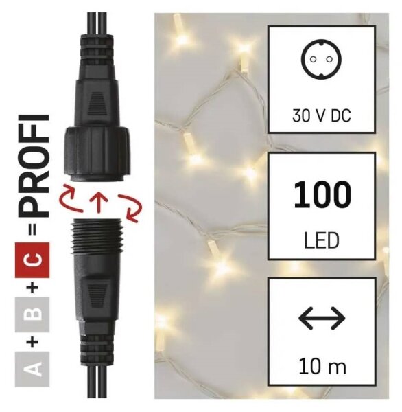 LED гирлянд за външна употреба 100xLED/10m IP44 топла бяла