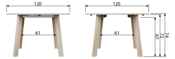 Сгъваема маса за хранене Lange, ⌀ 120 cm Lange Jan - WOOOD