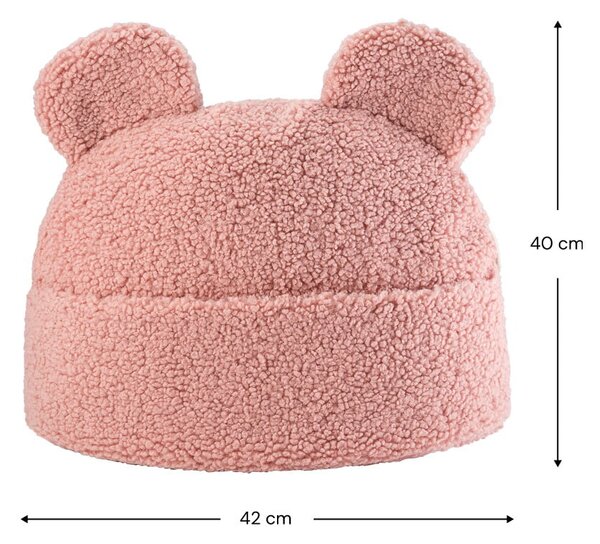Розова детска възглавница за диван от букле Teddy Pouch – Wigiwama
