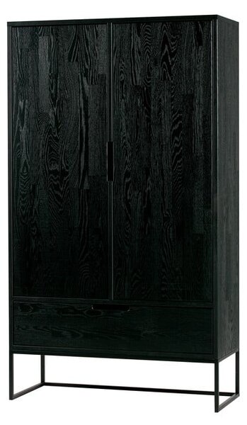 Черно шкафче от масивен ясен 85x149 cm Silas – WOOOD