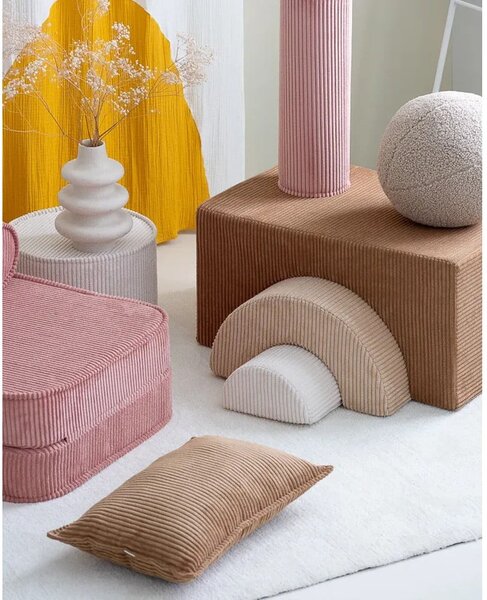 Кафява детска възглавница за диван от рипсено кадифе Bolster – Wigiwama