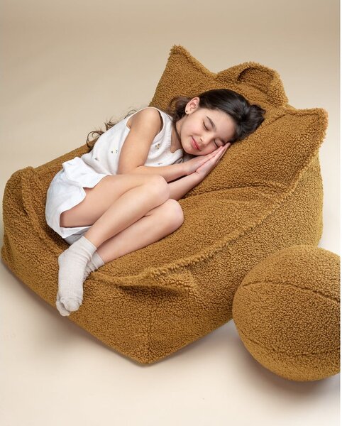 Кафяв детски пуф от букле Chair – Wigiwama