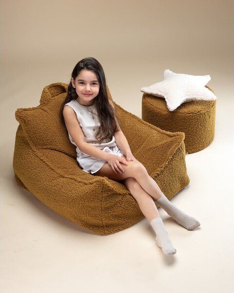 Кафяв детски пуф от букле Chair – Wigiwama