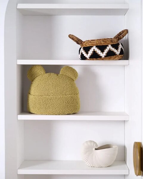 Зелена детска възглавница за диван от букле Teddy Pouch – Wigiwama