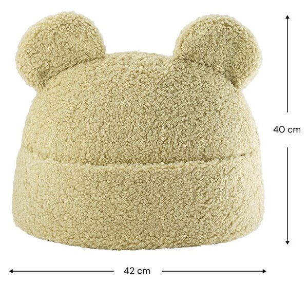 Зелена детска възглавница за диван от букле Teddy Pouch – Wigiwama