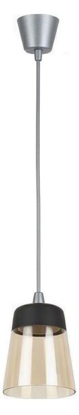 Brilagi-LED полилей R GLASS 1xE27/60W/230V Ø 15,5 см сребрист/опушено бежово/черен