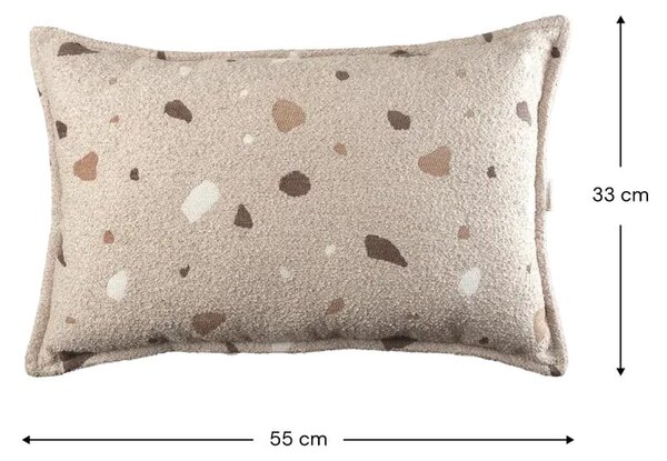Светлокафява детска възглавница за диван от букле и шенила Terrazzo Bolster – Wigiwama