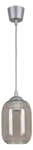 Brilagi-LED Висяща лампа на кабел R GLASS 1xE27/60W/230V Ø 14 см сребрист/опушено сиво