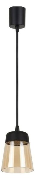 Brilagi - LED полилей на кабел R GLASS 1xE27/60W/230V Ø 15,5 см черно/опушено бежово