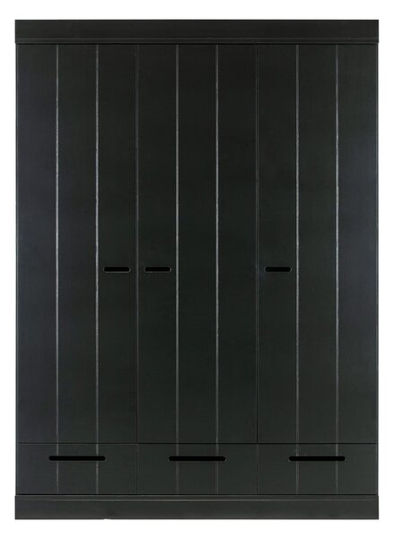 Гардероб от черен бор 140x195 cm Connect - WOOOD