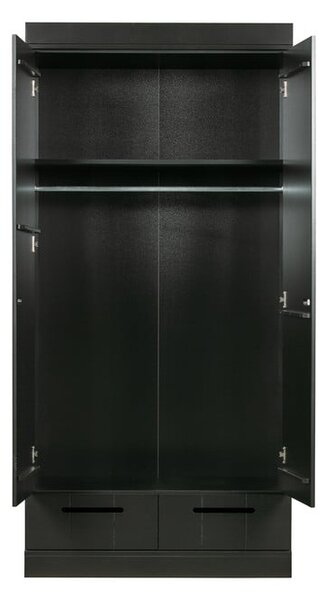 Гардероб от черен бор 94x195 cm Connect - WOOOD