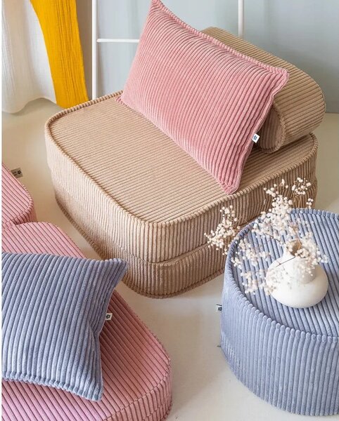 Розова детска възглавница за диван от рипсено кадифе Bolster – Wigiwama