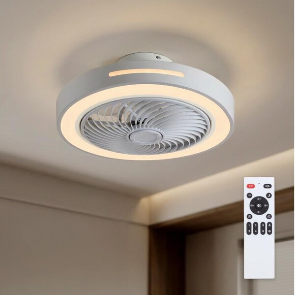 Brilagi - димируемо LED осветително тяло с вентилатор LED/38W/230V диам. 46 см бяло + дистанционно управление