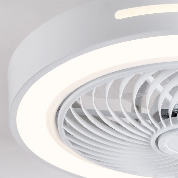 Brilagi - димируемо LED осветително тяло с вентилатор LED/38W/230V диам. 46 см бяло + дистанционно управление