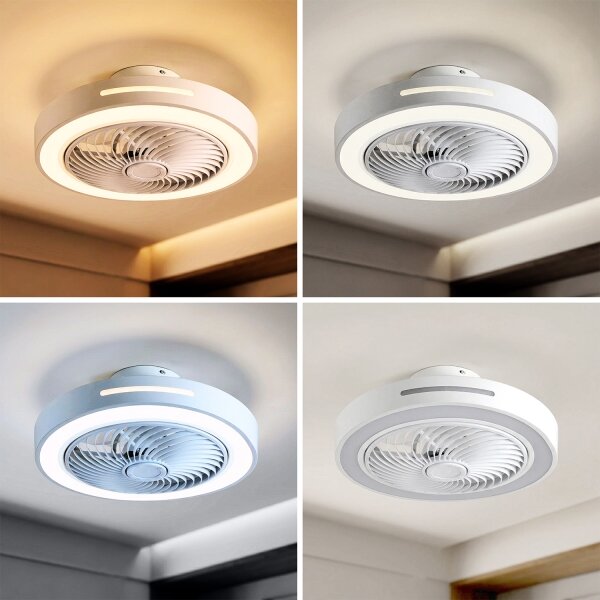 Brilagi - димируемо LED осветително тяло с вентилатор LED/38W/230V диам. 46 см бяло + дистанционно управление