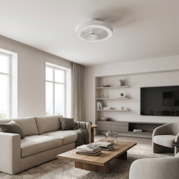 Brilagi - димируемо LED осветително тяло с вентилатор LED/38W/230V диам. 46 см бяло + дистанционно управление