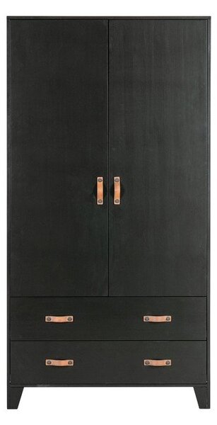 Гардероб от черен бор 94x180 cm Dian - WOOOD