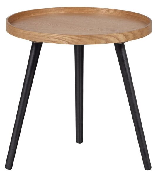 Сгъваема маса с плот с декор от ясен, ø 45 cm Mesa - WOOOD