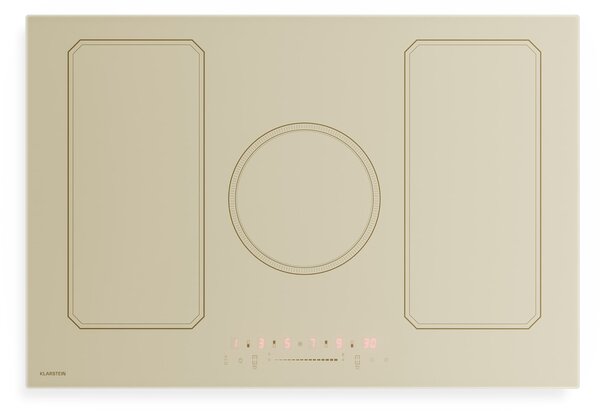 Klarstein Индукционен плот Victoria | 5 зони за готвене | ретро естетика | 11500 W | 77 см