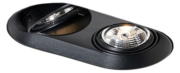 Кръгъл вграден прожектор черен GU10 70mm 2-светлина - Hubs