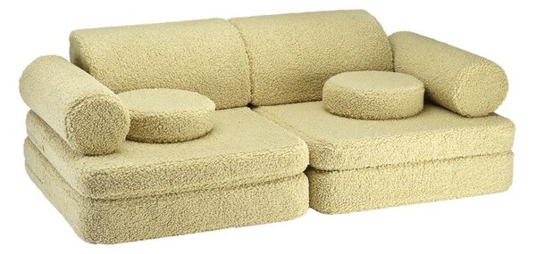 Зелен детски диван от букле 132 cm Settee – Wigiwama