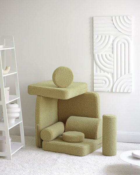 Зелен детски диван от букле 132 cm Settee – Wigiwama