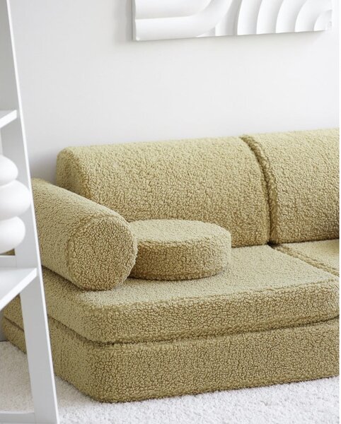 Зелен детски диван от букле 132 cm Settee – Wigiwama