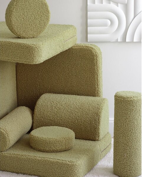 Зелен детски диван от букле 132 cm Settee – Wigiwama