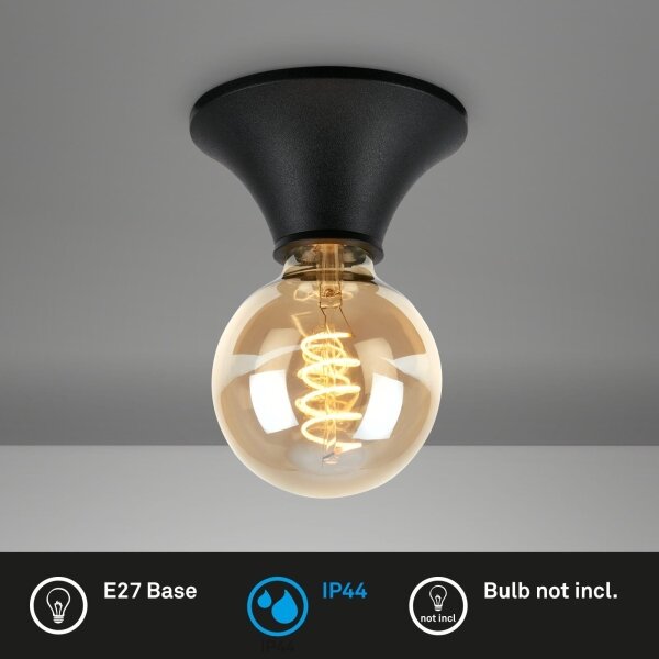 Briloner - Таванно осветително тяло за баня 1xE27/10W/230V IP44 черно