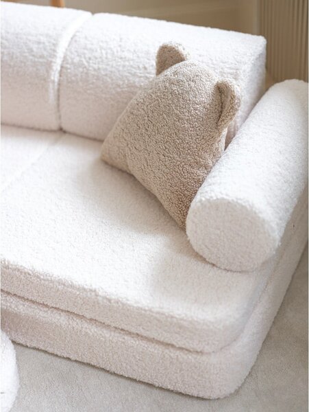 Кремав детски диван от букле 132 cm Settee – Wigiwama