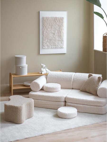 Кремав детски диван от букле 132 cm Settee – Wigiwama