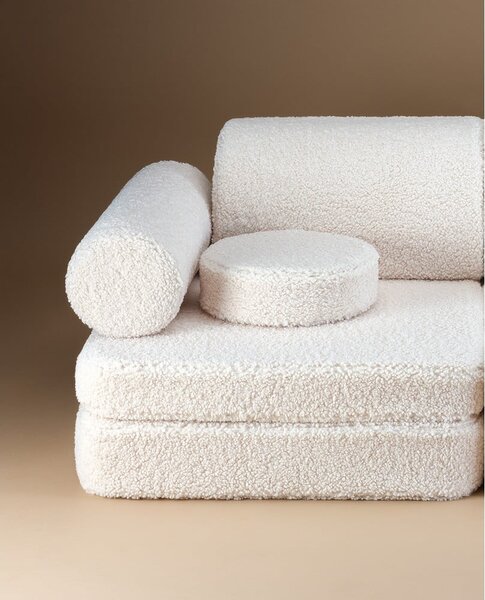 Кремав детски диван от букле 132 cm Settee – Wigiwama