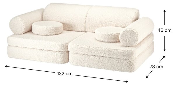 Кремав детски диван от букле 132 cm Settee – Wigiwama