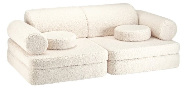 Кремав детски диван от букле 132 cm Settee – Wigiwama