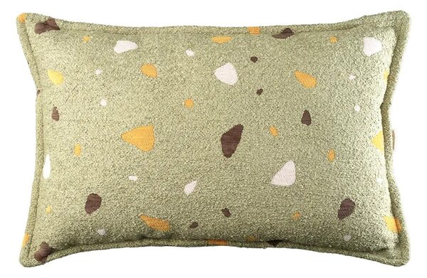 Зелена детска възглавница за диван от букле и шенила Terrazzo Bolster – Wigiwama